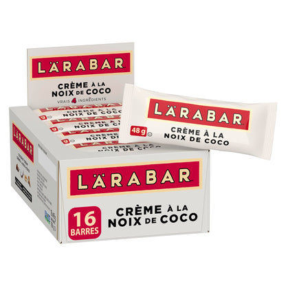 LÄRABAR Coconut Cream, Fruit and Nut Energy Bar, Pack of 16 Bars, Gluten Free, Vegan, Family Pack, Snack Bars, 768 Grams Package - Available at All In One Marketplace Canada