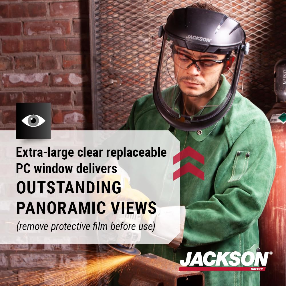Jackson Safety Maxview Face Shield, Uncoated Clear Tint, for Work CSA Z94.3