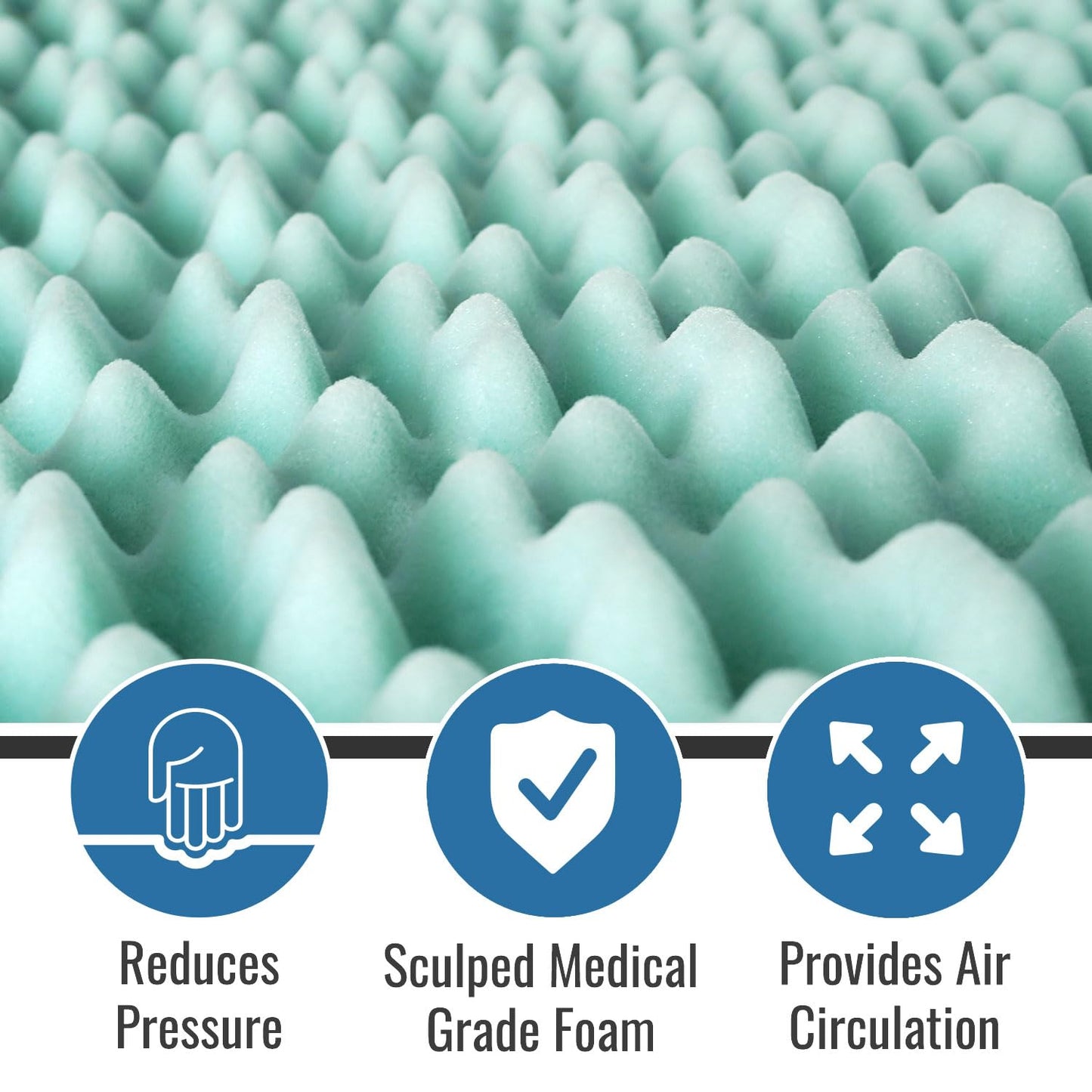 DMI Foam Mattress Topper, Egg Crate Foam Pad, Mattress Pad and Bed Topper for Support, Air Circulation, Pressure Relief and Weight Distribution, Twin Size Mattress, 33 x 72 x 2,Blue - Available at All In One Marketplace Canada