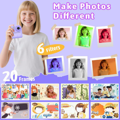Okaloka Kids Instant Print Camera Toys,1080P HD Toddler Digital Video Camera,Christmas Birthday Gifts for Girls Boys Age 3-12 Year Old - 32G SD Card Included (Purple) 🍁 All In One Marketplace Canada