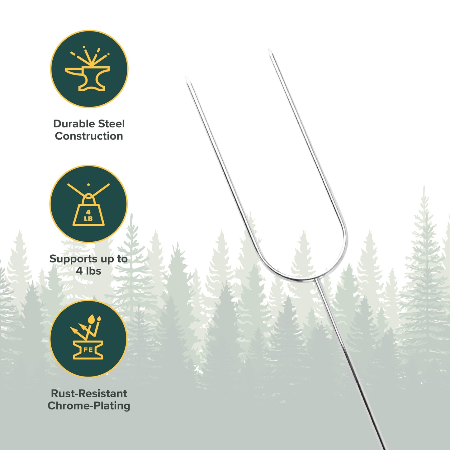 Coghlan's Camp Forks 6-Pack – 40" Solid Steel, Marshmallow Sticks with Wooden Handles | Heavy-Duty Camping Essentials for Fire Pit Roasting, BBQ Grilling & Outdoor Cooking Coghlan's