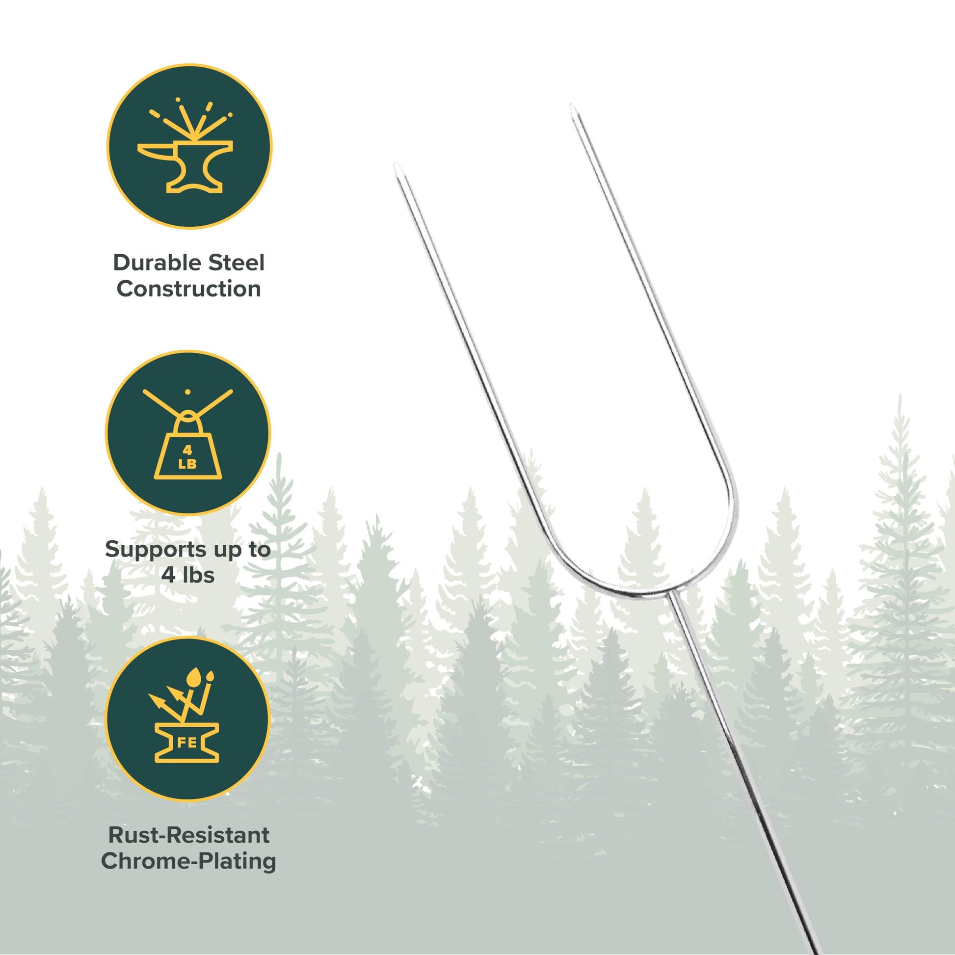 Coghlan's Camp Forks 6-Pack – 40" Solid Steel, Marshmallow Sticks with Wooden Handles | Heavy-Duty Camping Essentials for Fire Pit Roasting, BBQ Grilling & Outdoor Cooking Coghlan's