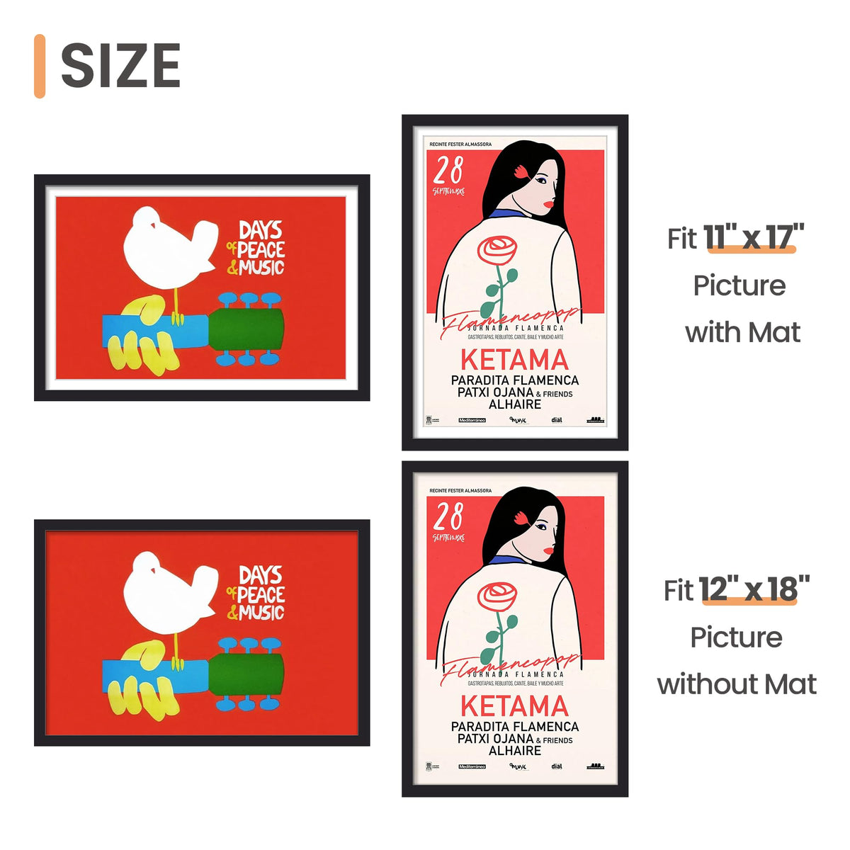 upsimples 12x18 Picture Frame,Black, 1 Pack 🍁 All In One Marketplace Canada