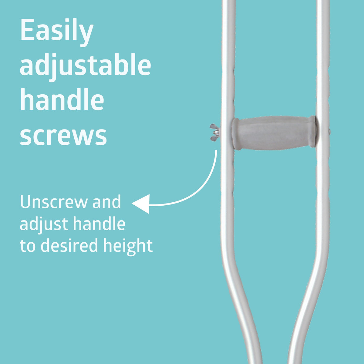 Medline Aluminum Crutches for Adults 5'2"-5'10", Adjustable, 300lb