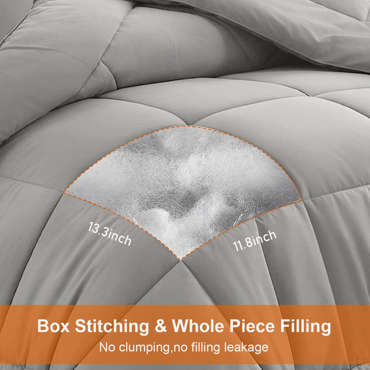 All Season Queen Comforter Set 3 PCs Soft Quilted Down Alternative Comforter+2 Pillow Shams with Corner Tabs,Winter Summer Warm Fluffy,Machine Washable (Light Grey, Queen 🍁 All In One Marketplace Canada