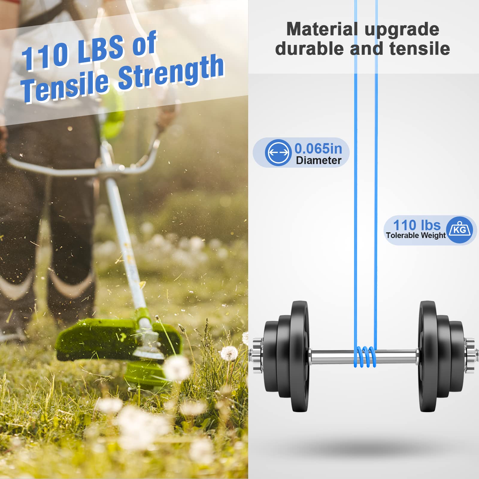 15 Pcs AC14RL3A Replacement Weed Wacker String for Ryobi One+, 0.065'' String Trimmer Refill and AC14HCA Cover Cap Compatible with Ryobi 18v, 24v, and 40v Cordless Trimmers (12 Spools+3 Caps) - Available at All In One Marketplace Canada