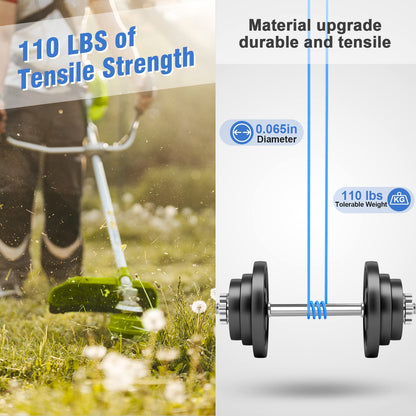 15 Pcs AC14RL3A Replacement Weed Wacker String for Ryobi One+, 0.065'' String Trimmer Refill and AC14HCA Cover Cap Compatible with Ryobi 18v, 24v, and 40v Cordless Trimmers (12 Spools+3 Caps) - Available at All In One Marketplace Canada