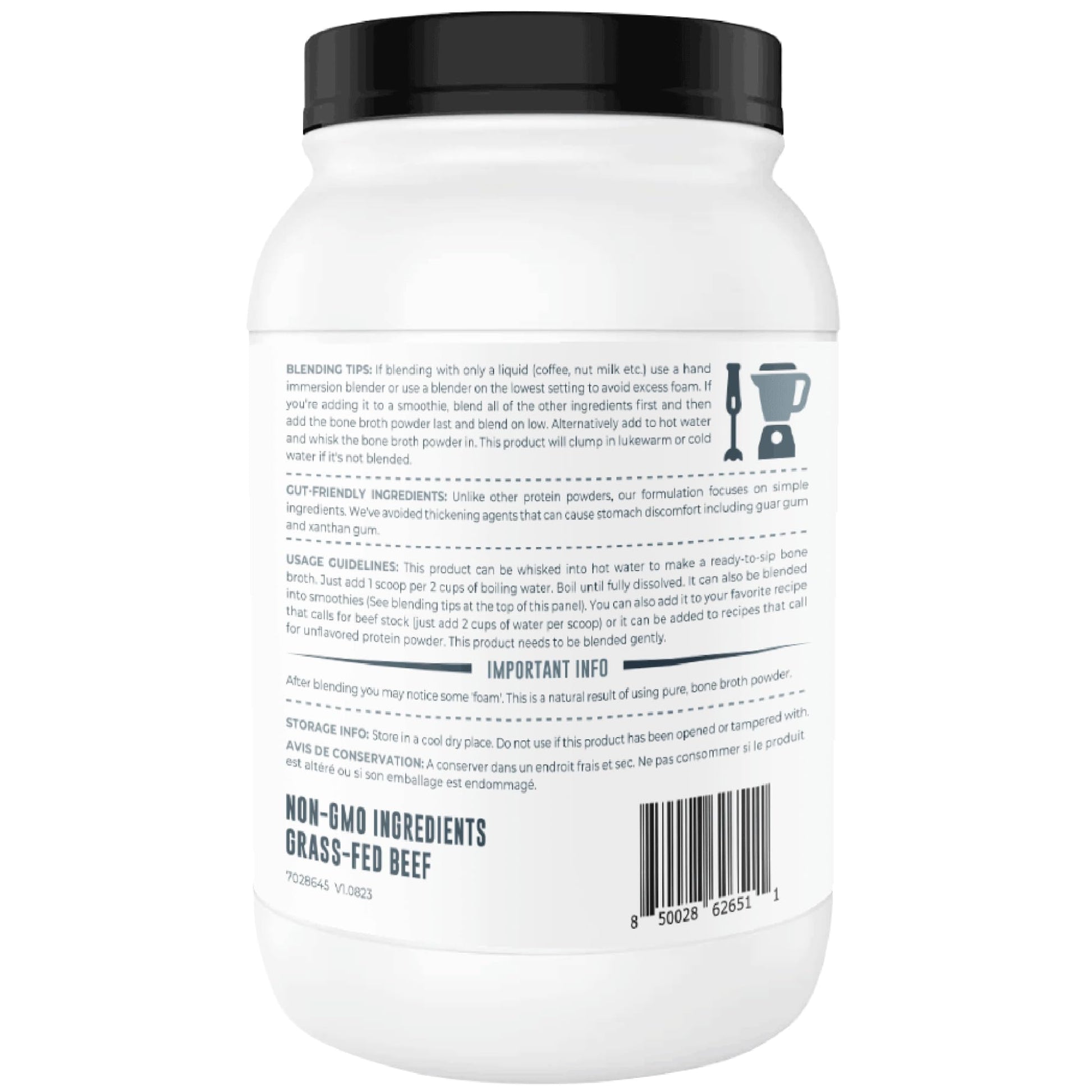 Grass-Fed Beef Bone Broth Powder – 21g Protein & 16g Collagen per Serving, Keto & Paleo Friendly, 907g