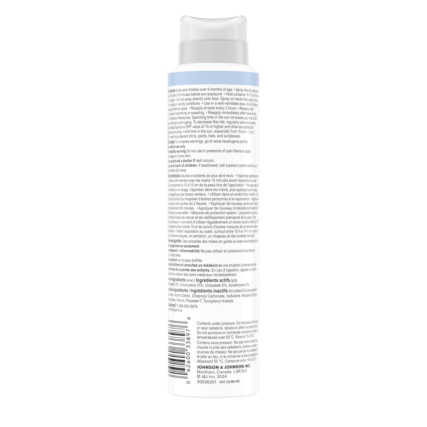 Neutrogena Ultra Sheer Body Mist Sunscreen Spray SPF 45 for UVA/UVB Broad Spectrum Sun Protection, Lightweight, Water-Resistant, Oil-Free & Non-Comedogenic, Oxybenzone-free, 141g
