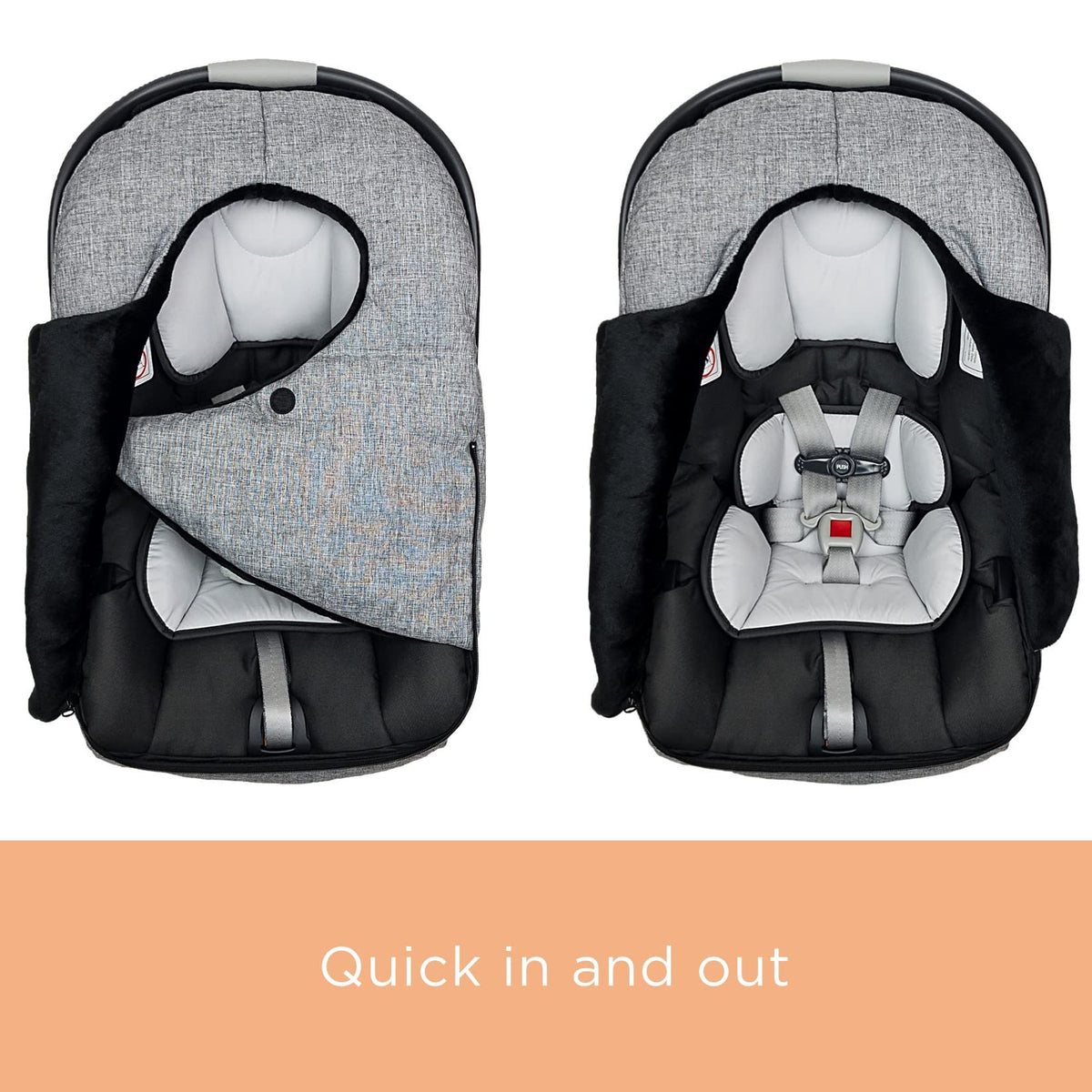 liuliuby Winter Carseat Covers for Baby | Infant Car Seat Cover Baby | Doona Accessories | Warm & Thick Fleece Canopy for Infant & New Born Cold Weather (Black) 🍁 All In One Marketplace Canada