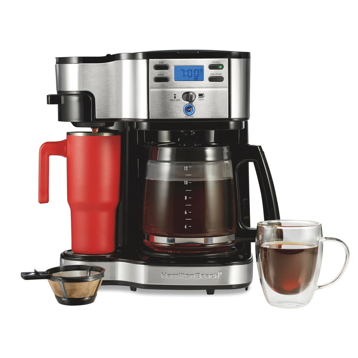 Hamilton Beach Single Serve Coffee Brewer and Full Pot Coffee Maker, 2-Way (49980A)