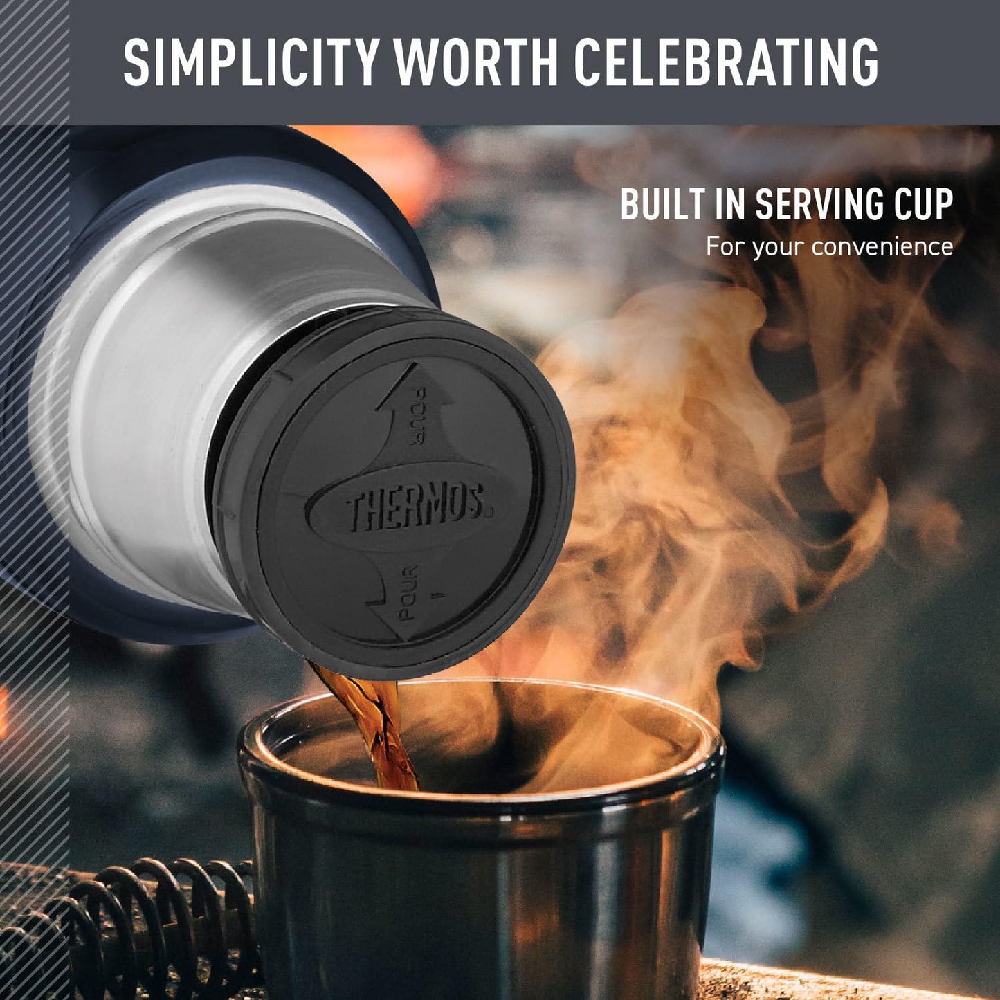 THERMOS Stainless King Beverage Bottle, 16oz, Matte Steel Thermos