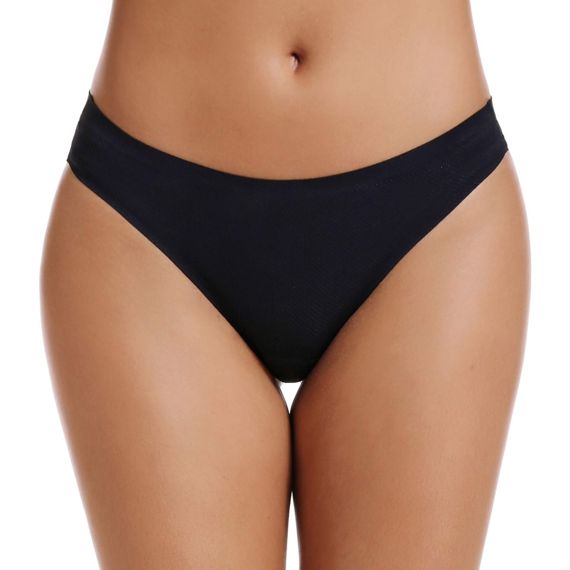 VOENXE Seamless Women Underwear Thongs,No Show Ladies Panties,Breathable Active Sports Thong,Invisible Workout Undies 5 Pack