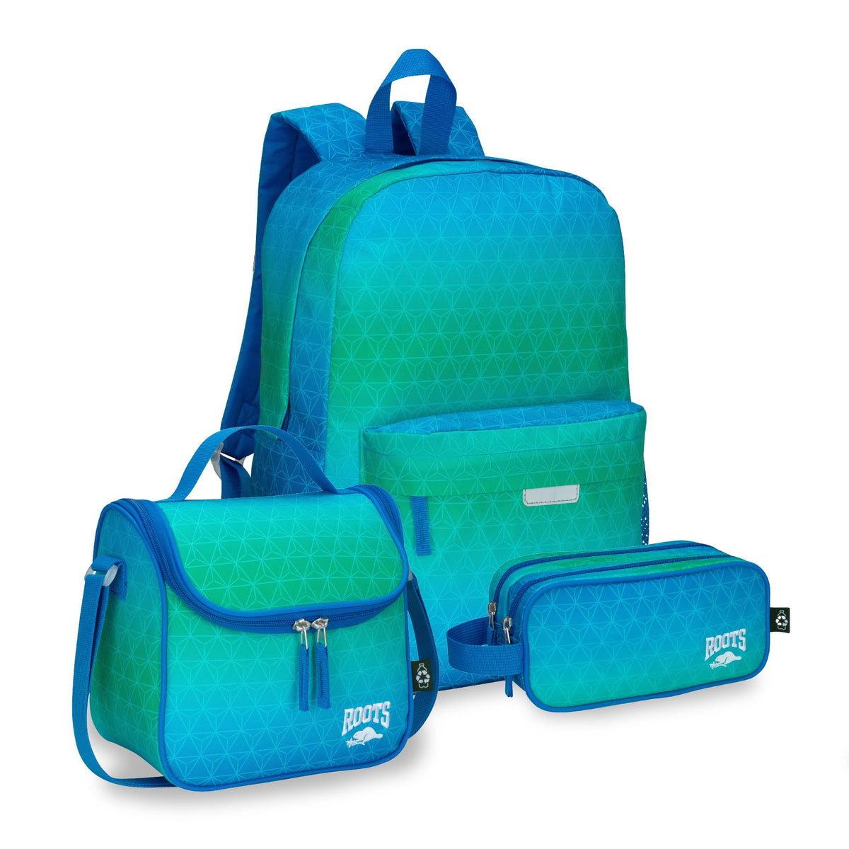 Roots Essential Kids 3-in-1 Backpack Set, Green, 22.5L