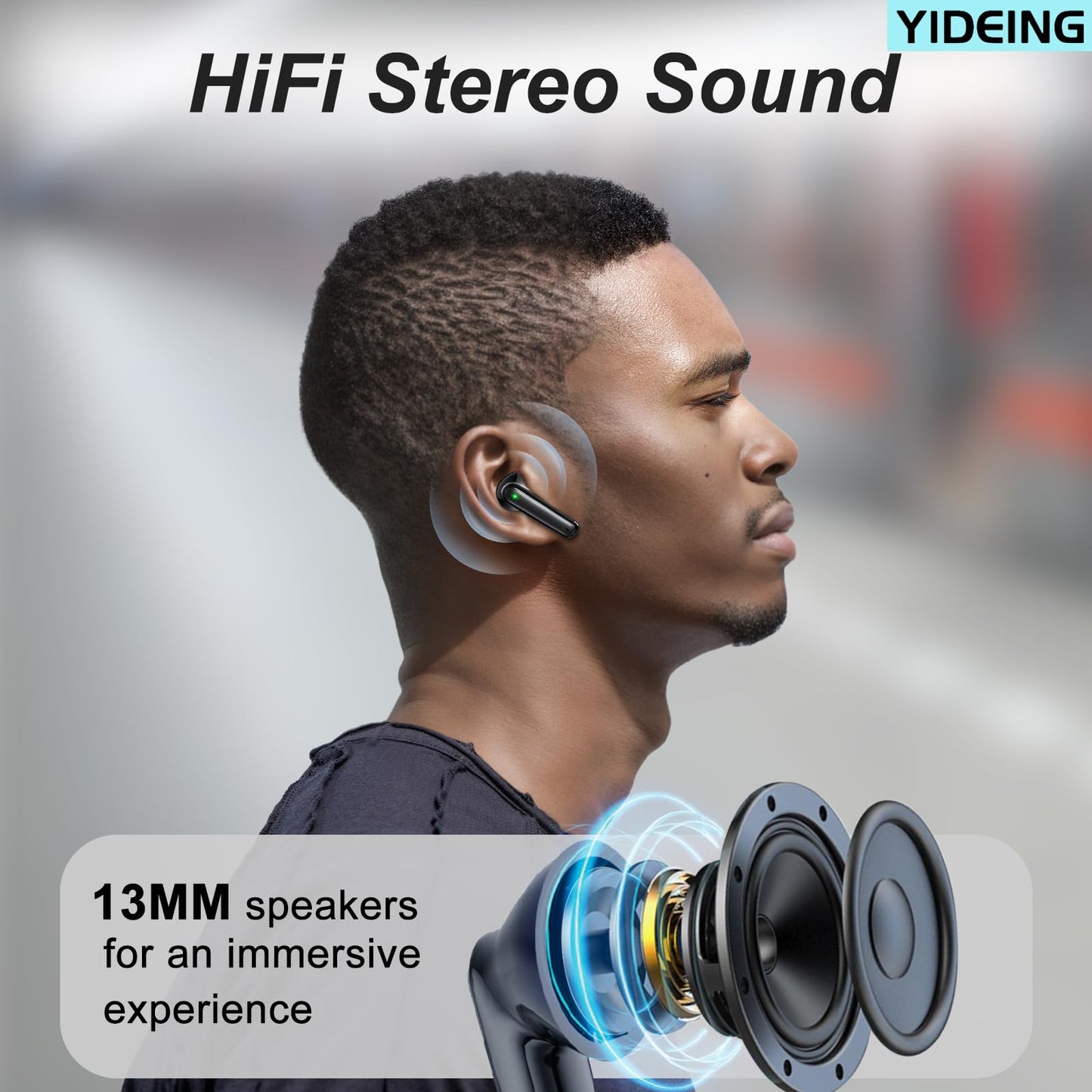 Wireless Earbuds, Bluetooth 5.3 Headphones with HiFi Stereo Sound,40H Playtime with LED Power Display Charging Case, IPx7 Waterproof in-Ear Earphone with Mic for Phone Computer Laptop,Black - Available at All In One Marketplace Canada