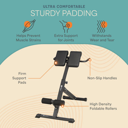 Lifepro Roman Chair Workout Bench, Back Extension, Home Gym Equipment
