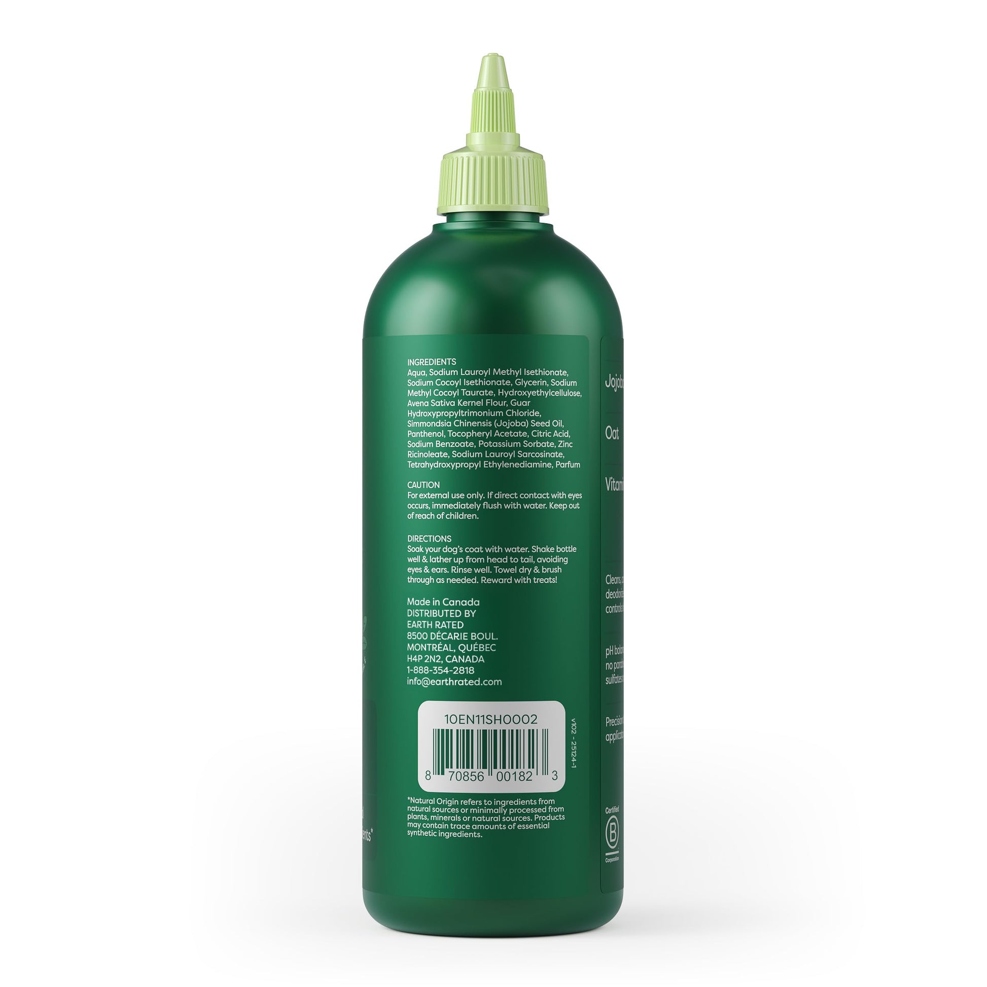 Earth Rated (A Canadian Company), 3-in-1 Deshedding Dog Shampoo and Conditioner, Deodorizing Oatmeal Shampoos for Dogs and Puppies, Great for Smelly Pets, White Tea and Basil Scent, 473 ml