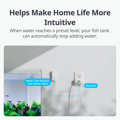 No Hub Required WiFi Water Sensor, Smart Water Leak Detector, 100dB Adjustable Alerts & App Alerts, IP67 Waterproof, Wireless Detector for Home with 1m Sensing Cable (Support 2.4G) - Available at All In One Marketplace Canada
