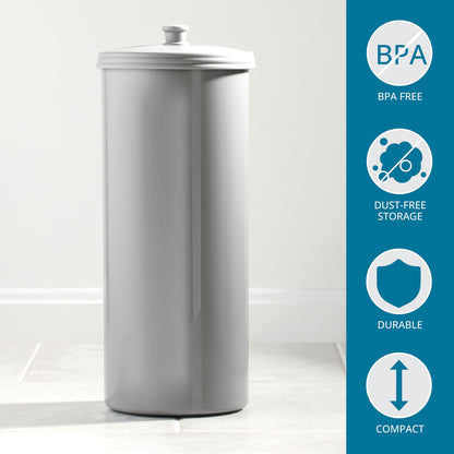 iDesign Kent Bathware, Free Standing Toilet Paper Roll Holder for Bathroom Storage - Gray
