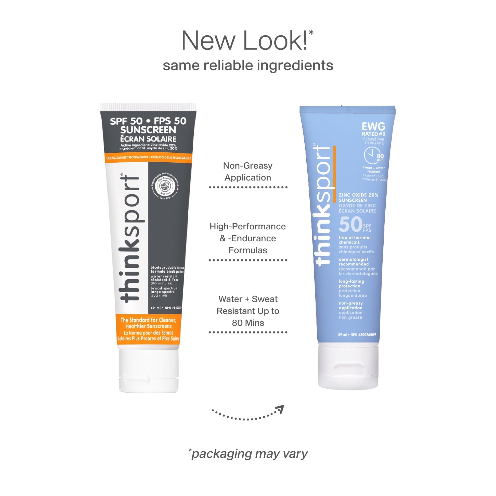 Thinksport SPF 50 plus Mineral Sunscreen, 3 Oz., Natural Sunblock for Sports & Active Use - Water Resistant - Sun Screen for Sun Protection, Pack of 2 - Available at All In One Marketplace Canada