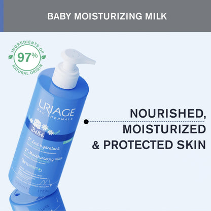 URIAGE Bébé - 1st Moisturizing Cream with Organic Edelweiss & Shea Butter | Hydrates & Prevents Dryness, Fast-Absorbing, Non-sticky, 97% Ingredients of Natural Origin - 500 ml Uriage