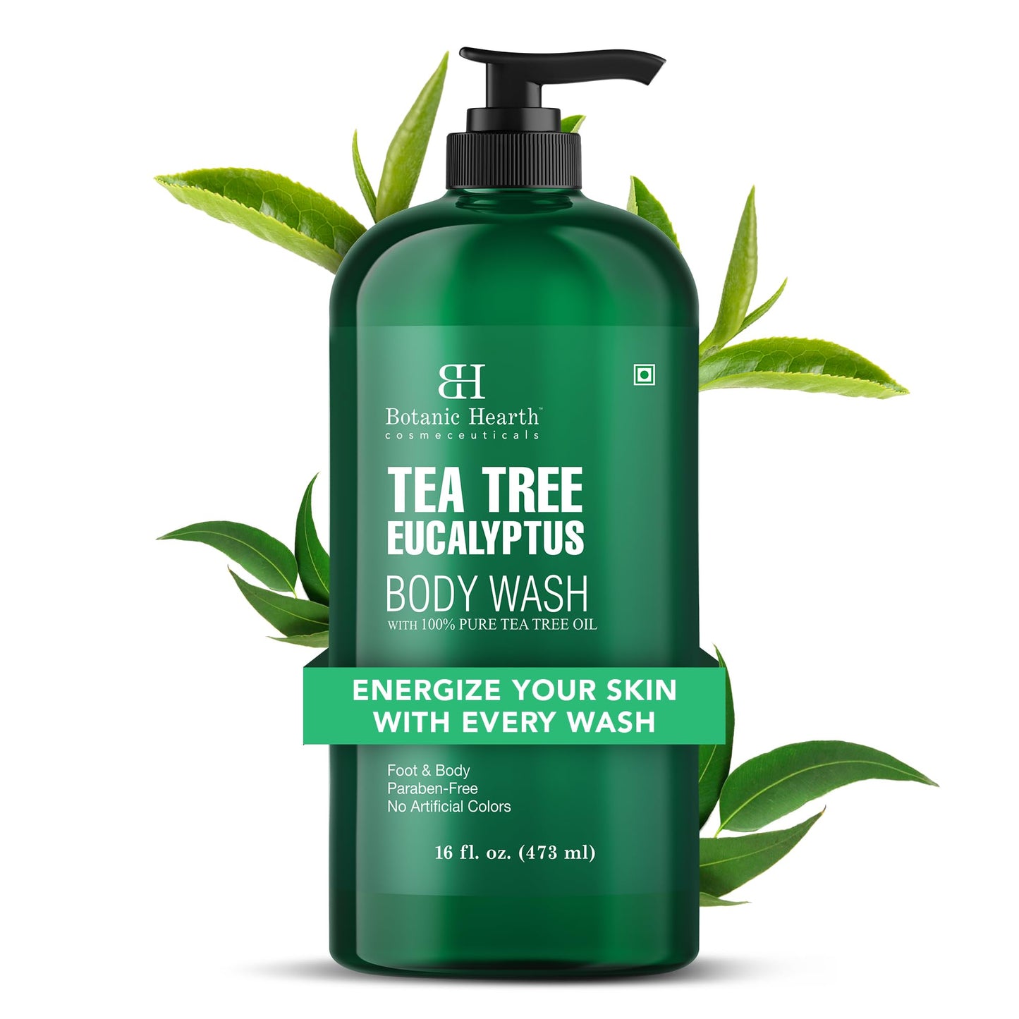 Botanic Hearth Eucalyptus Tea Tree Body Wash | Shower Gel - 16 fl oz | for Men and Women | Antifungal, Moisturizing & Soothing Formula with Natural Oils - Available at All In One Marketplace Canada