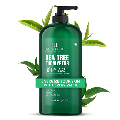 Botanic Hearth Eucalyptus Tea Tree Body Wash | Shower Gel - 16 fl oz | for Men and Women | Antifungal, Moisturizing & Soothing Formula with Natural Oils - Available at All In One Marketplace Canada