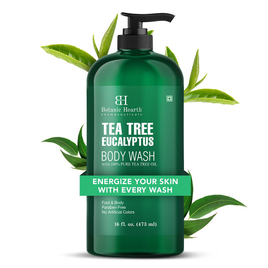 Botanic Hearth Eucalyptus Tea Tree Body Wash | Shower Gel - 16 fl oz | for Men and Women | Antifungal, Moisturizing & Soothing Formula with Natural Oils - Available at All In One Marketplace Canada