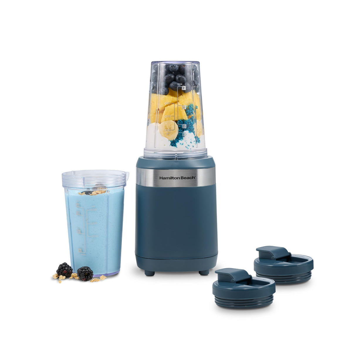 Hamilton Beach Personal Blender with Two 14 oz. Blend & Go Jars,250 Watts, Kitchen Makover Blue, 51202J