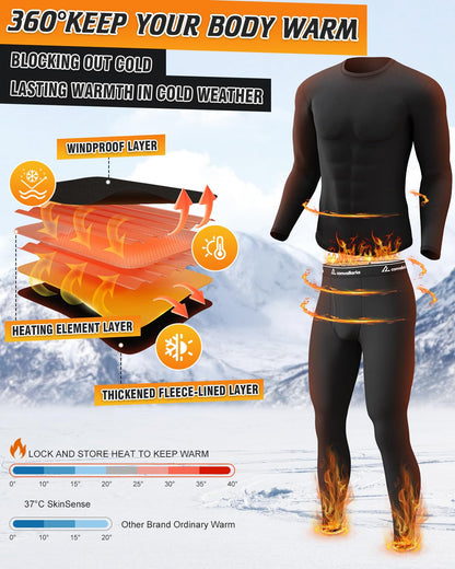 Long Johns for Men Thermal Underwear Set Warm Base Layer Cold Weather L 🍁 All In One Marketplace Canada