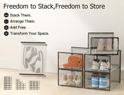 Kuject X-Large Shoe Boxes Organizers Fit US Women Size 12 / Men Size 11