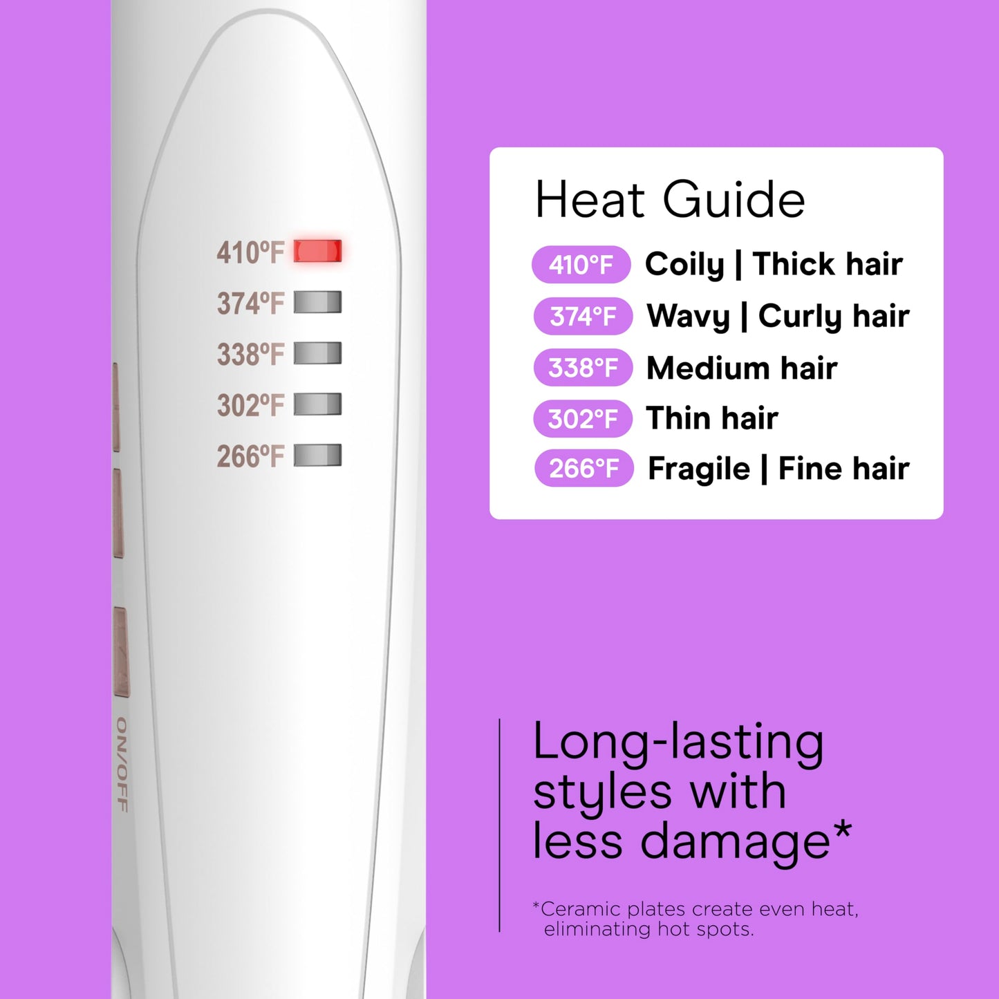 Conair Double Ceramic Hair Straightener Flat Iron with 1 Inch Floating Plates 5 Heat Settings up to 410°F Professional Styling Tool for Frizz-Free Straight Hair - Available at All In One Marketplace Canada