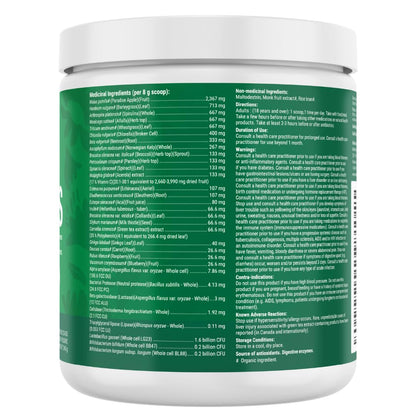 Nested Naturals Super Greens Powder - Organic Daily Greens Superfood Powder w/ 20+ Whole Foods, Spirulina, Wheat Grass & Barley Grass - Probiotics, Fiber & Enzymes - USDA Certified Organic, Original Flavour, 30 Servings - Available at All In One Marketplace Canada