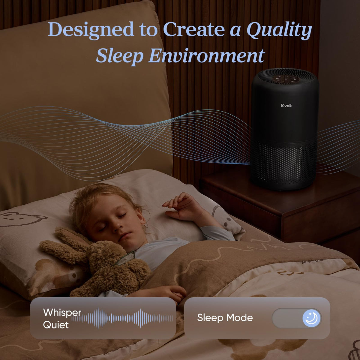 Levoit Air Purifiers Large Room Home Up to 1073 ft², Core 300-P Black