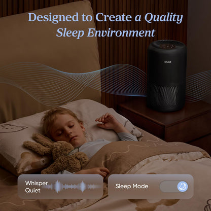 Levoit Air Purifiers Large Room Home Up to 1073 ft², Core 300-P Black