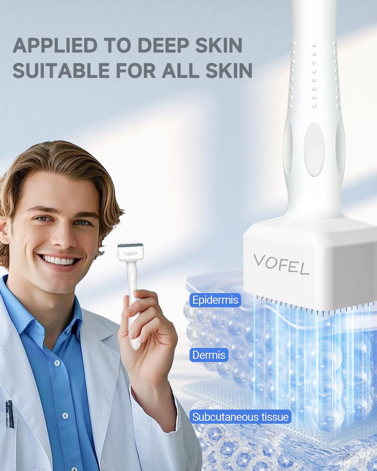 VOFEL Derma Stamp for Hair Growth 140 Microneedling Stamp Adjustable Derma Roller for Face 0-3mm Dermal Roller - SR Home Use (1PC) - Available at All In One Marketplace Canada