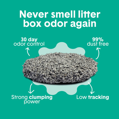 Boxie Premium Gently Scented Cat Litter 30 Day Odor Control Clumping Clay Kitty Litter, 99.9% Dust-Free, No Fillers, 28 lb