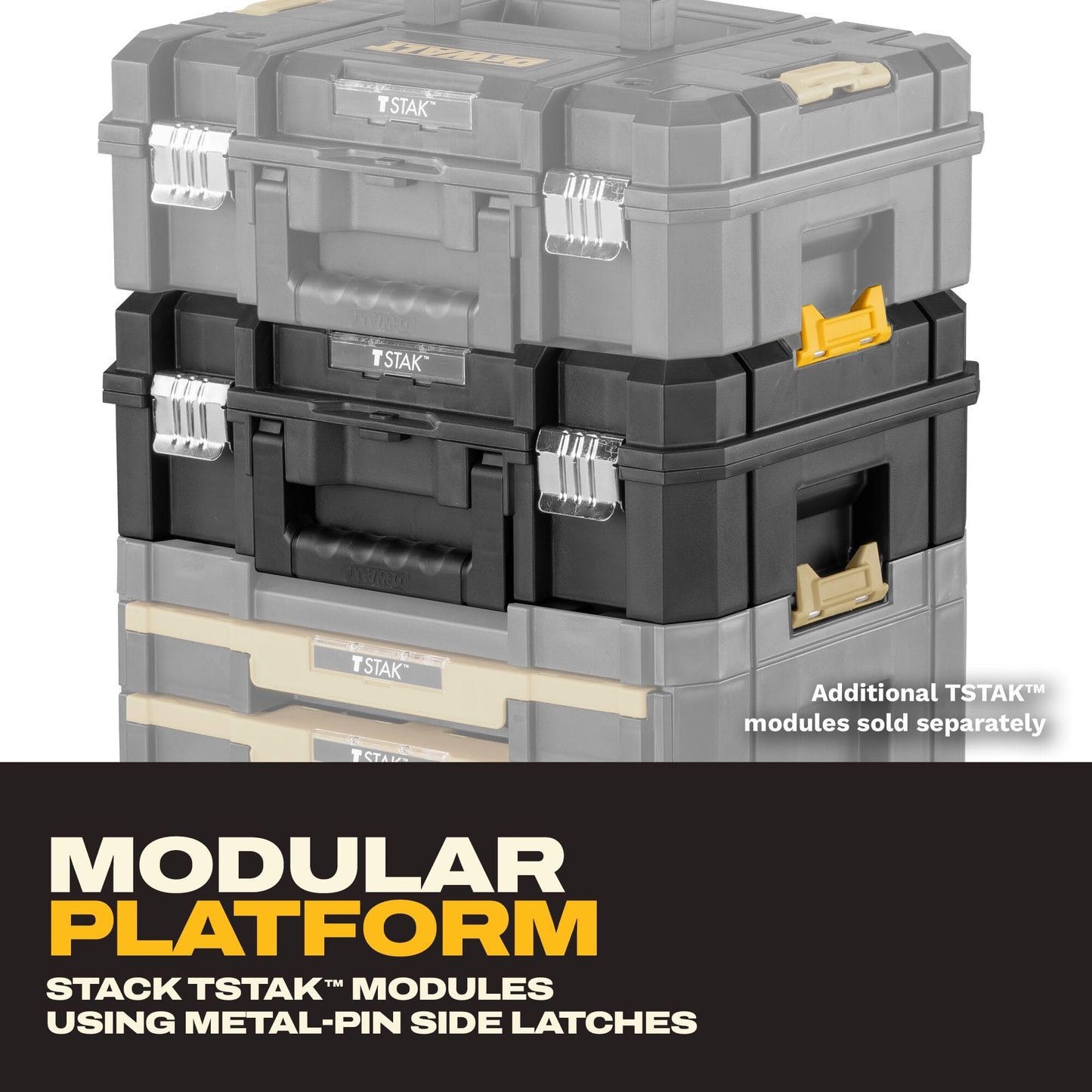 DEWALT Tool Box, TSTAK II, Flat Top (DWST17807) , Black