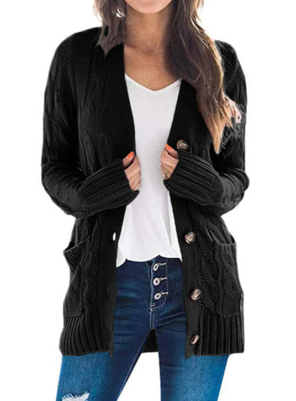 PRETTYGARDEN Women's Cable Knit Cardigan Sweaters Fall(Black,XL) 🍁 All In One Marketplace Canada