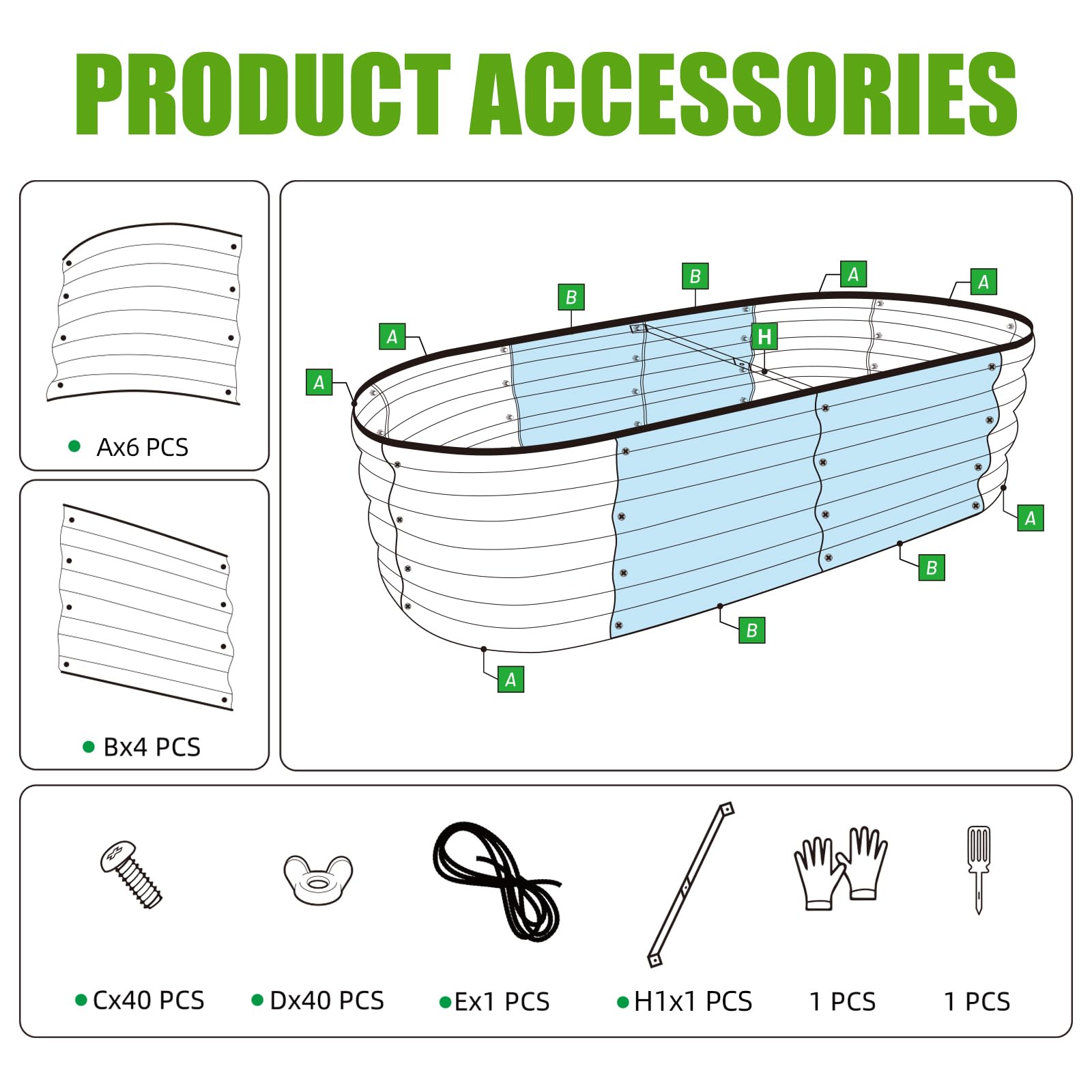 SnugNiture Galvanized Raised Garden Bed Outdoor, 2 Pcs 4x2x1ft Oval Metal Planter Box for Planting Plants Vegetables, Brown - Available at All In One Marketplace Canada