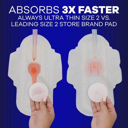 Always Ultra Thin Feminine Pads with Wings for Women, Size 4, Overnight Absorbency, Unscented, 96 Count