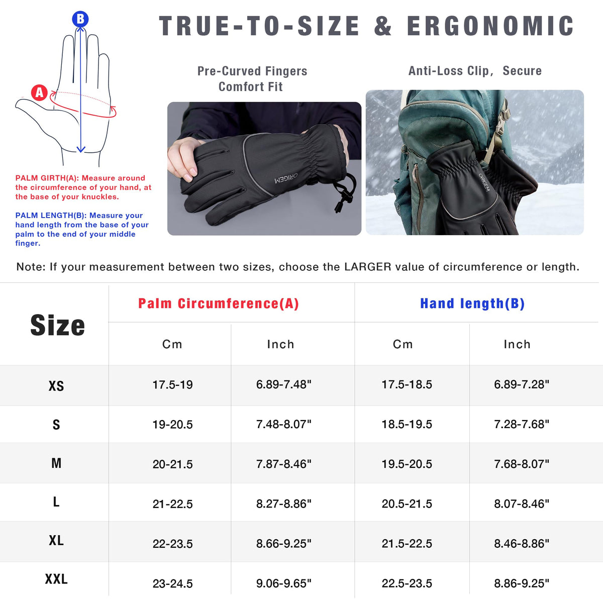Origem Warm Waterproof Winter Gloves for Men Women, 3M Thinsulate Fleece 🍁 All In One Marketplace Canada