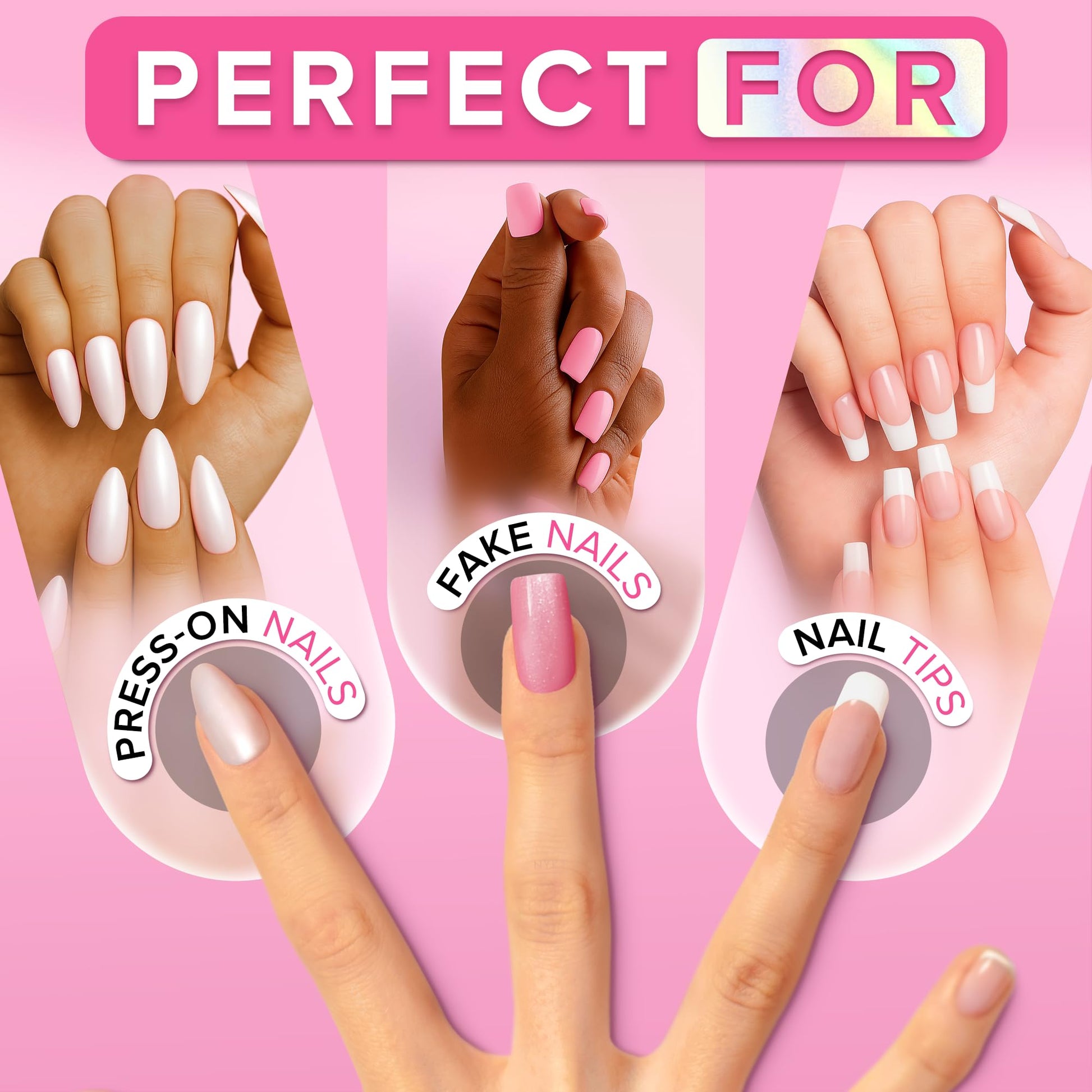 NYK1 Super Strong Nail Glue For Press On Nails, Nail Tips And Acrylic Nails (8ml) Nail Bond Brush On Nail Glue For Acrylics Glue On Nails And Fake Nails With Glue Brush for Stick On Nails Tips - Available at All In One Marketplace Canada