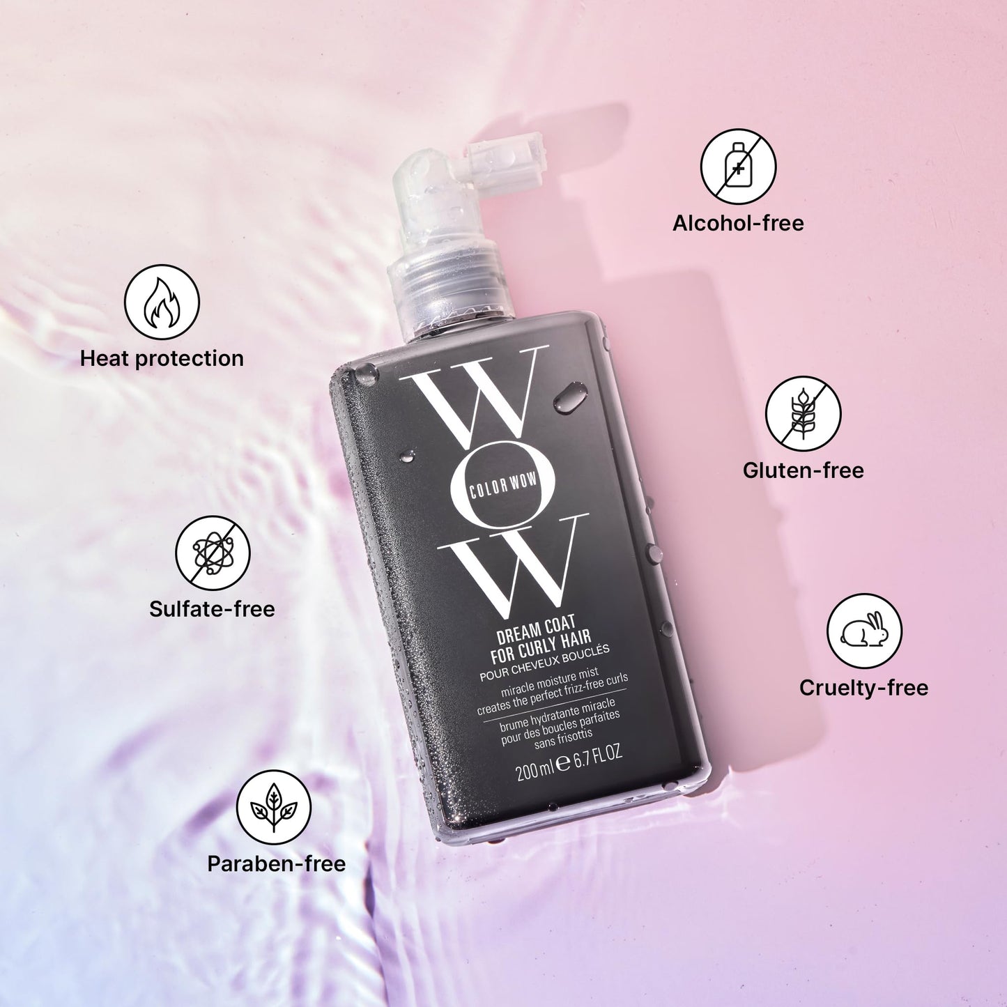 COLOR WOW Dream Coat for Curly Hair - Frizz-Free Curls Made Easy | Moisture-Boosting Spray, Curl-Enhancing Formula, Frizz-Fighting Power, 6.7 fl. oz - Available at All In One Marketplace Canada