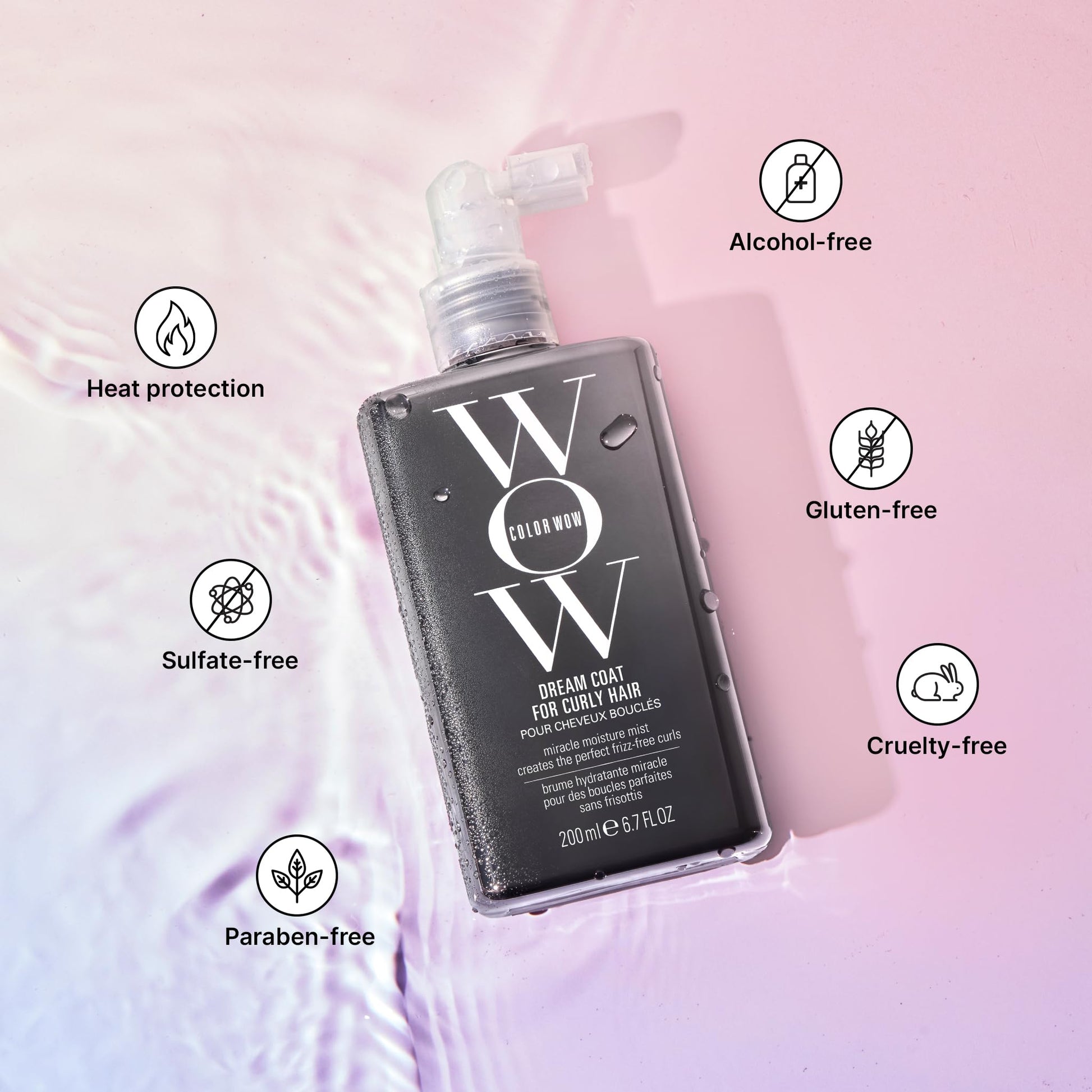 COLOR WOW Dream Coat for Curly Hair - Frizz-Free Curls Made Easy | Moisture-Boosting Spray, Curl-Enhancing Formula, Frizz-Fighting Power, 6.7 fl. oz - Available at All In One Marketplace Canada