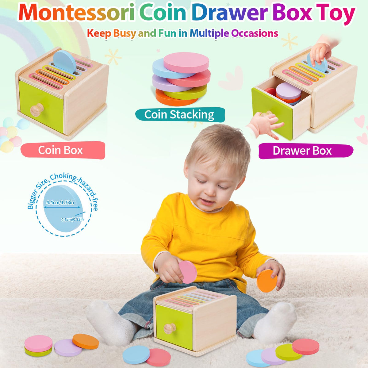 FCSONU Toddlers Montessori Coin Box Toys for 1 2 3 Year Old Boys Girls Baby 🍁 All In One Marketplace Canada