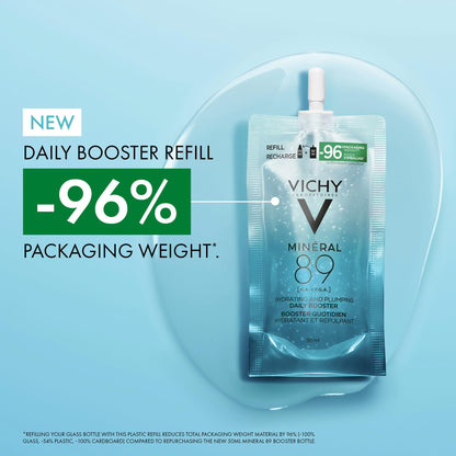 Vichy Hydrating Hyaluronic Acid Serum, Mineral 89 Serum and Daily Skin Booster with Natural Origin Hyaluronic Acid, Hydrates and Strengthens Sensitive Skin, 50mL - Available at All In One Marketplace Canada