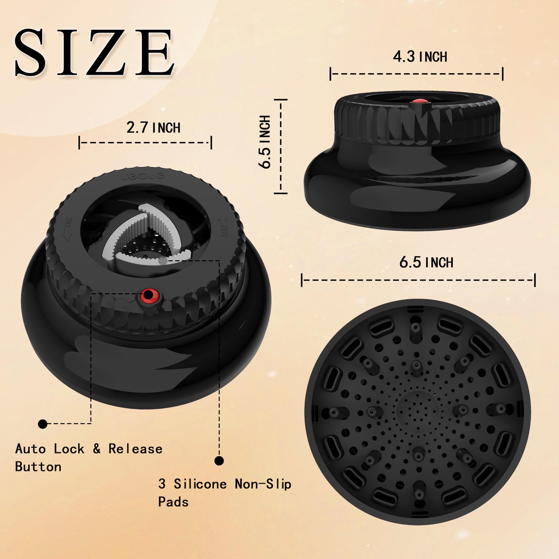 Hair Dryer Diffuser,Universal Diffuser Hair Dryer for 1.4in to 2.4in Blow Dryer,Hair Diffuser for Curly Hair and Natural Wavy Hair (Black) - Available at All In One Marketplace Canada
