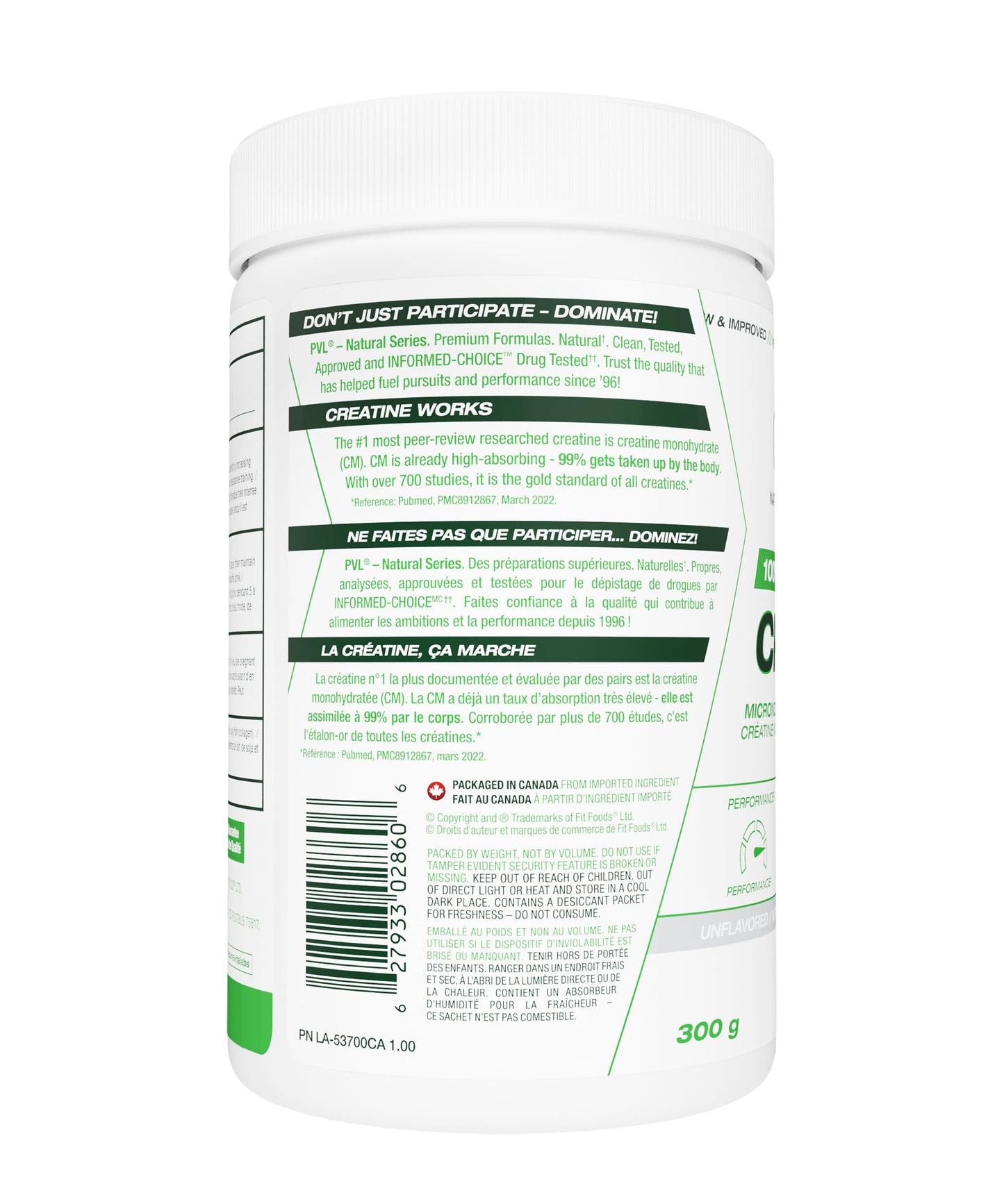 PVL 100% Pure Creatine Monohydrate Powder – Micronized Supplement for Women & Men, Unflavoured Amino Acids & Beta Alanine Friendly, Informed-Choice Tested, 300 g