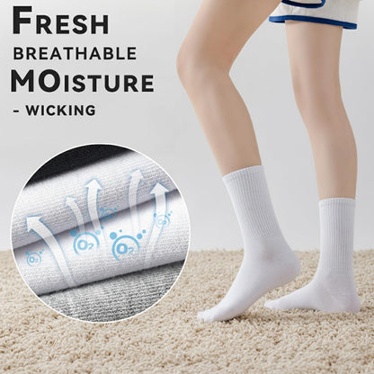 VoJoPi Crew Socks for Women, 5 Pairs Cotton Soft and Moisture Wicking Calf Socks Lightweight Work & Casual Wear, Size 5-10 - Available at All In One Marketplace Canada